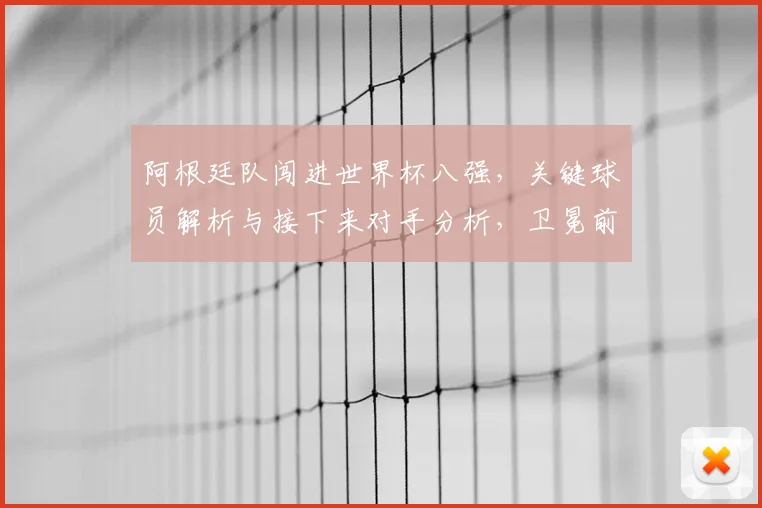 阿根廷队闯进世界杯八强,关键球员解析与接下来对手分析,卫冕前景全展望